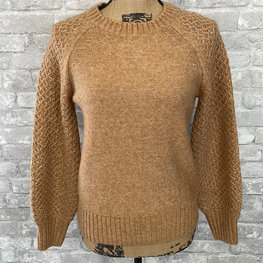 J.Crew Honeycomb balloon-sleeve sweater